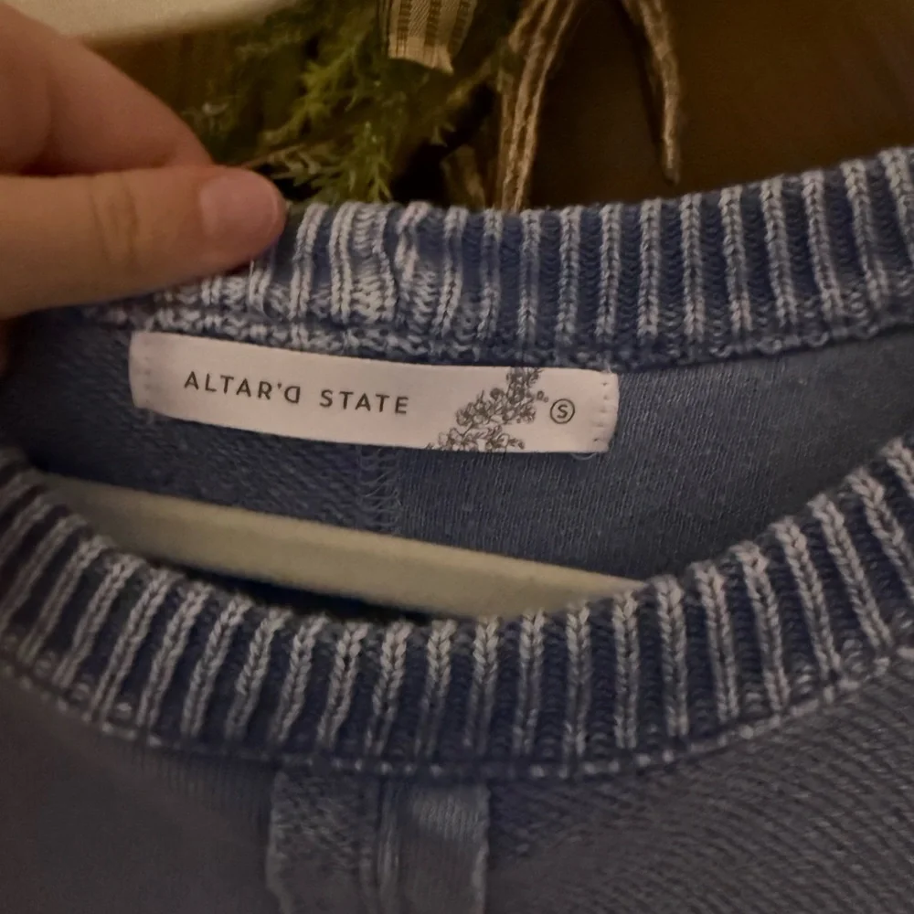 Altar'd State Indigo Knit Pullover - Picture 2 of 3